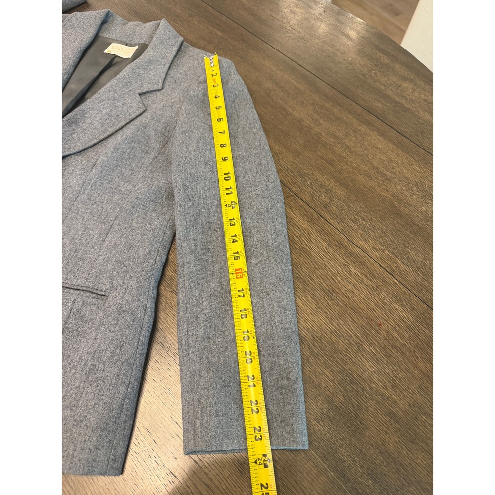 Pendleton Vintage Gray 100% Virgin Wool Blazer Jacket Made in USA Size 14 - Picture 8 of 9